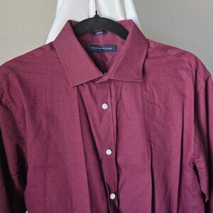 Tommy Hilfiger Buttoned Shirt Men/Young Men Slim Fit Burgundy - Size Medium NWT
